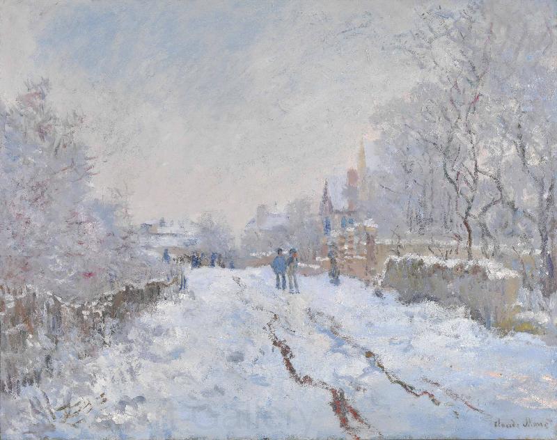 Claude Monet Snow at Argenteuil France oil painting art